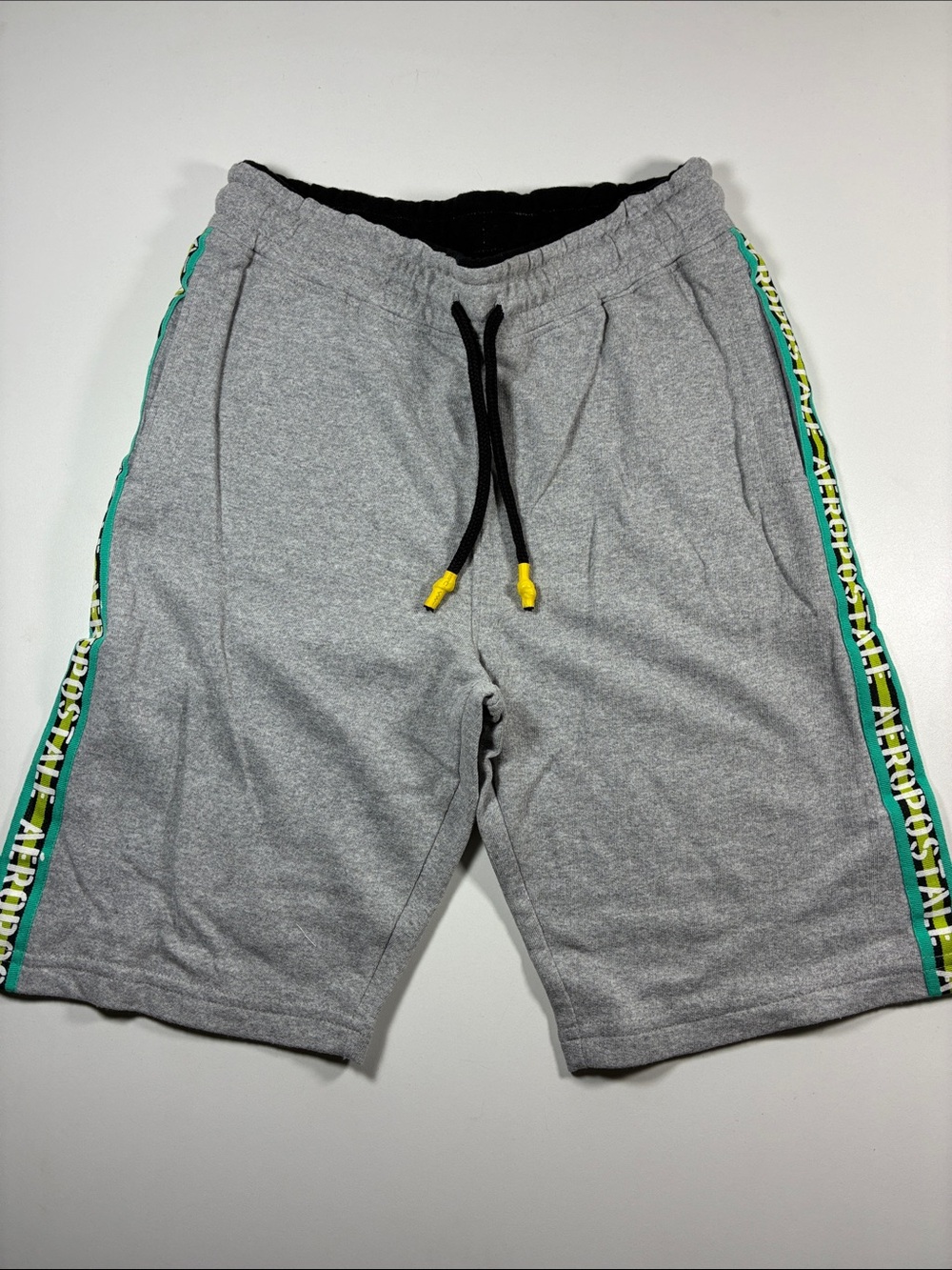 NWOT Aeropostale Gray Shorts with Teal & Yellow Trim, Size 10